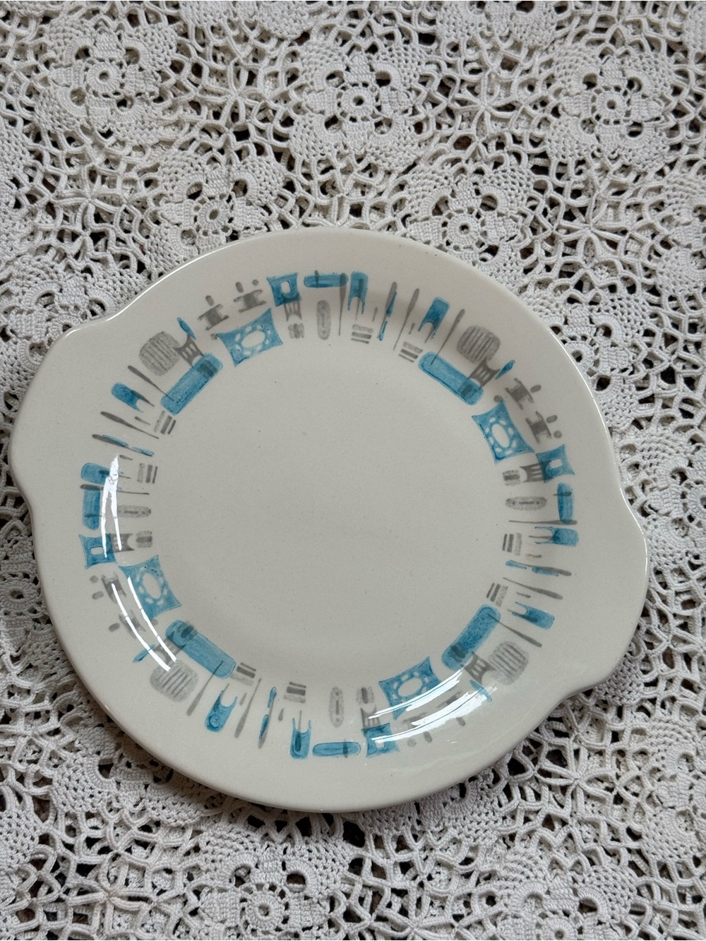 Vintage Royal China Blue Heaven 10” Serving Plate Atomic MCM USA
